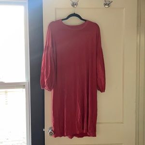 THE GREAT Ballon Sleeve Bishop Tee Dress